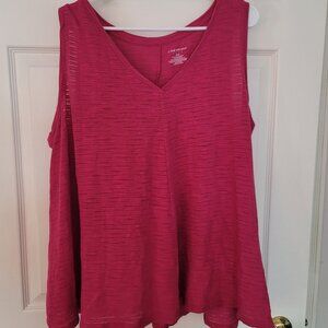 Womens pinkish/purple partial see though tank top